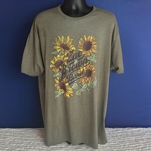 Zac Brown Band Sunflower Logo Mens Size XXL Olive Green